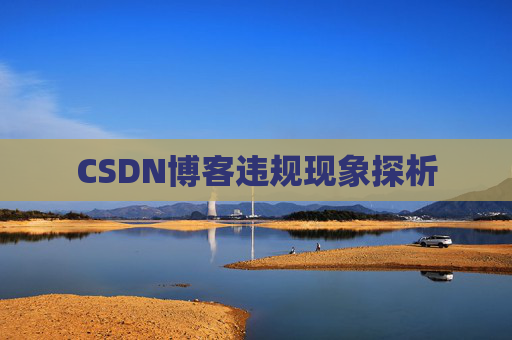 CSDN博客违规现象探析
